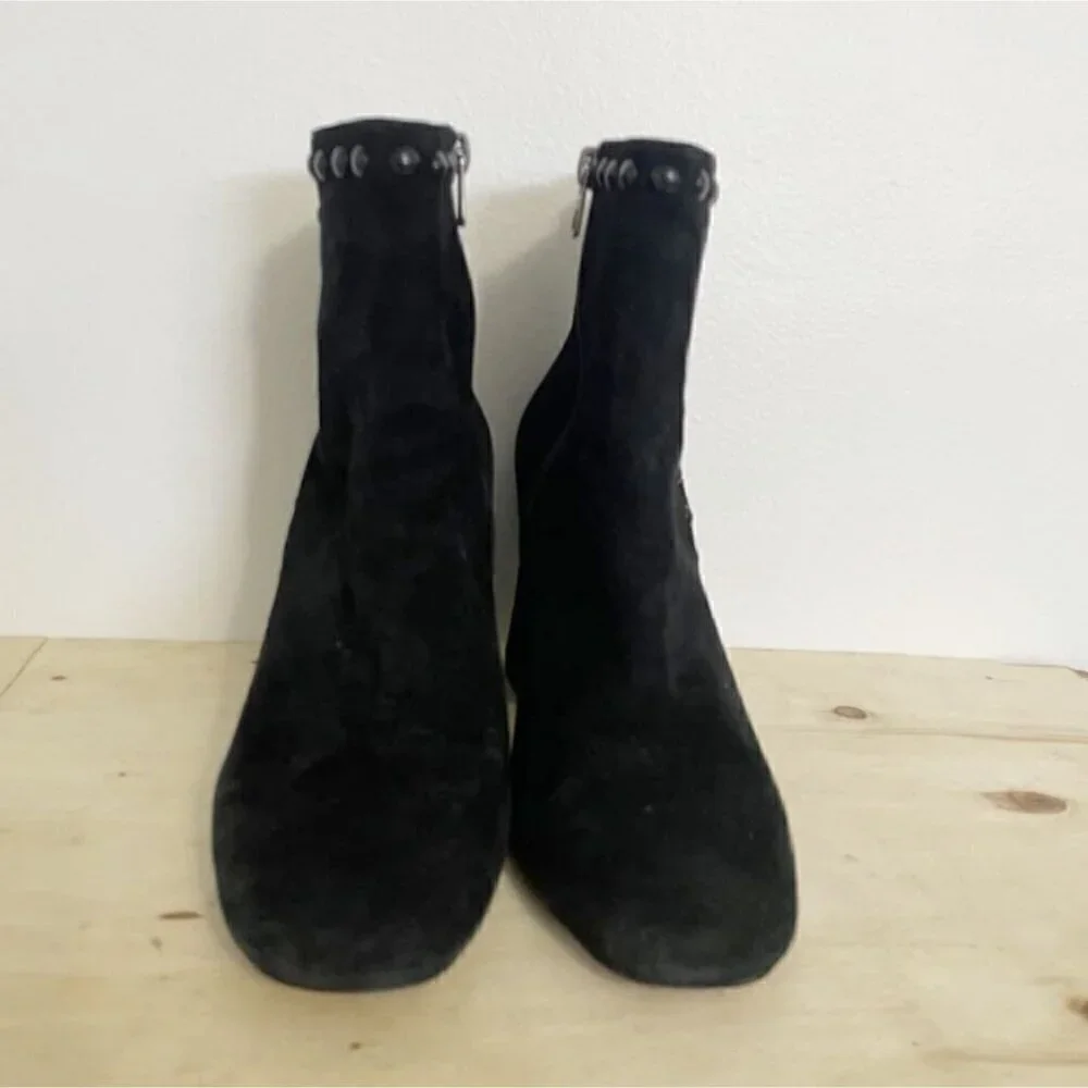 Coach Size 7.5 Boots Block Heel Black Studded